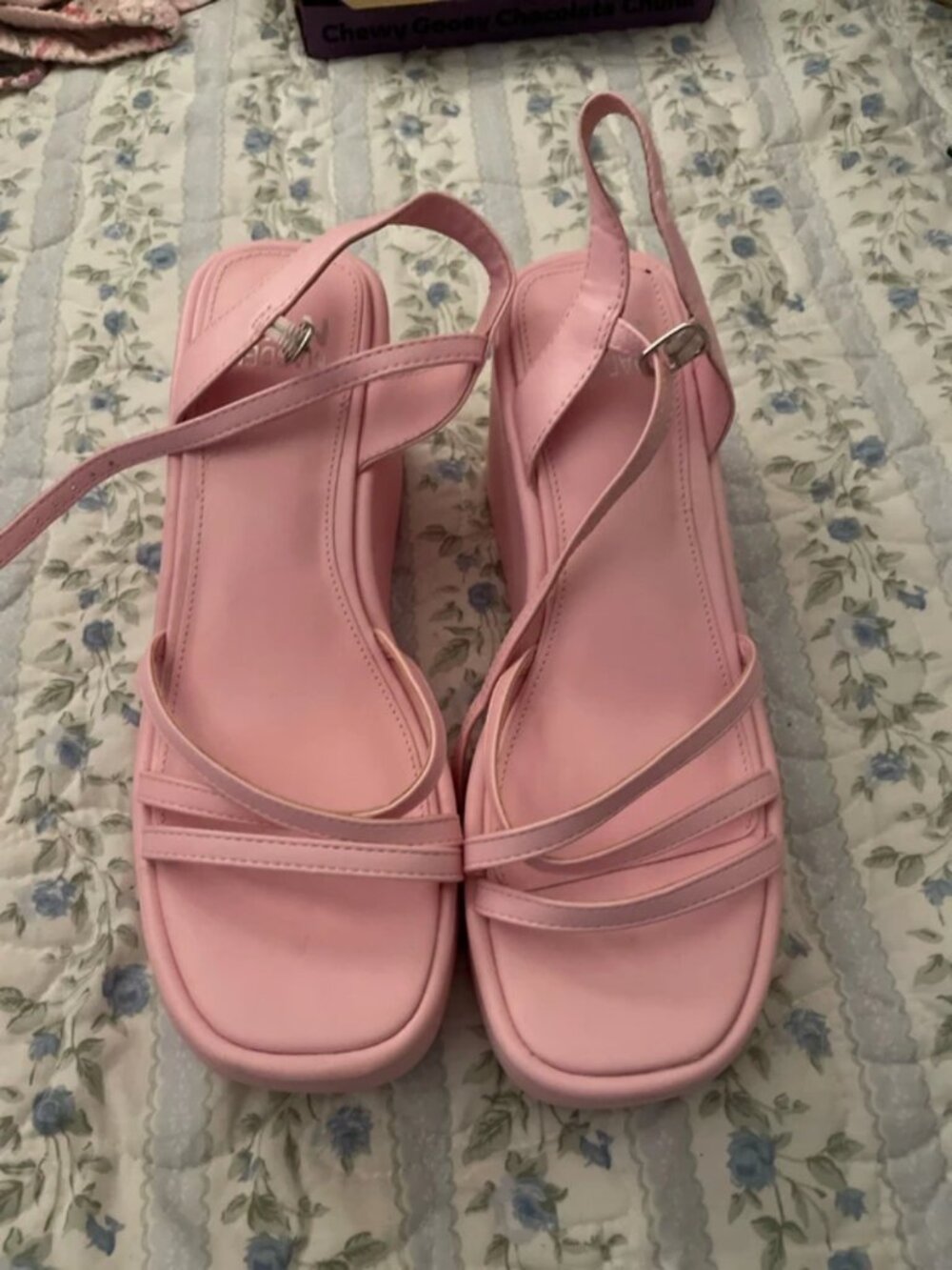 Pink platform heels